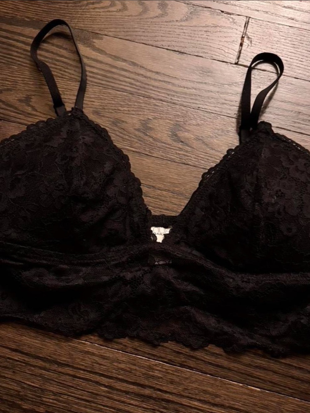Garage Black Lace Bralette with Adjustable Straps
